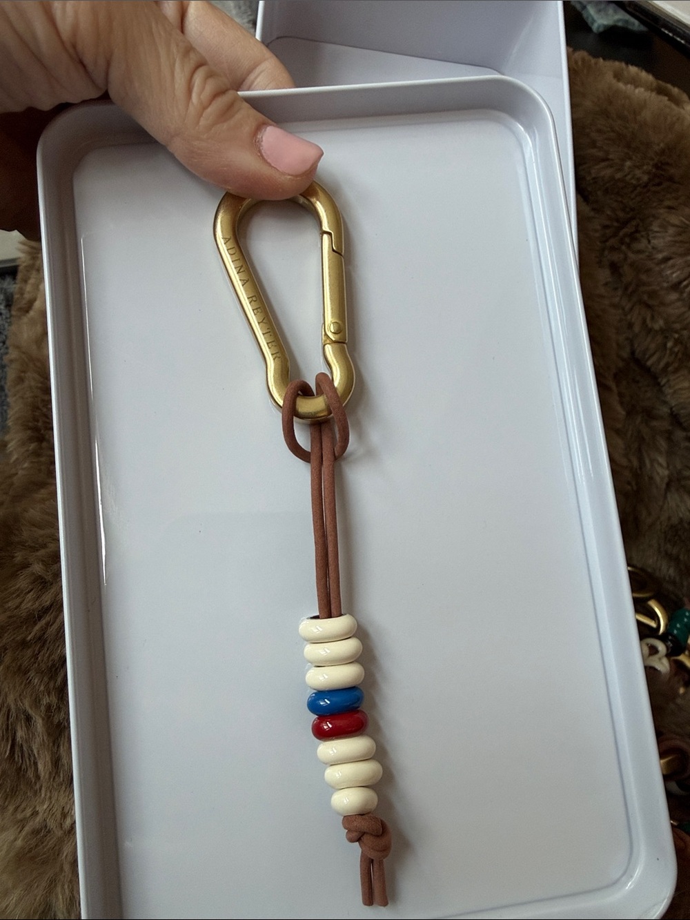 Adina Reyter Sterling Silver enamel keychain bag charm